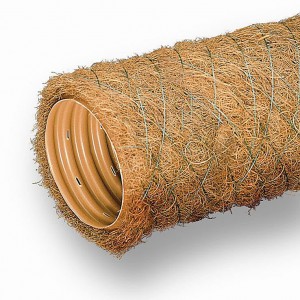 Дренажная труба ПВХ гофрированная Wavin с фильтром из кокосового волокна Ø92 мм
